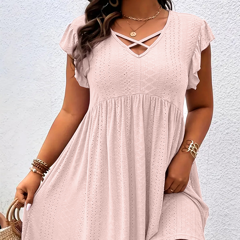 Merle | Ruffle V-Neck Dress