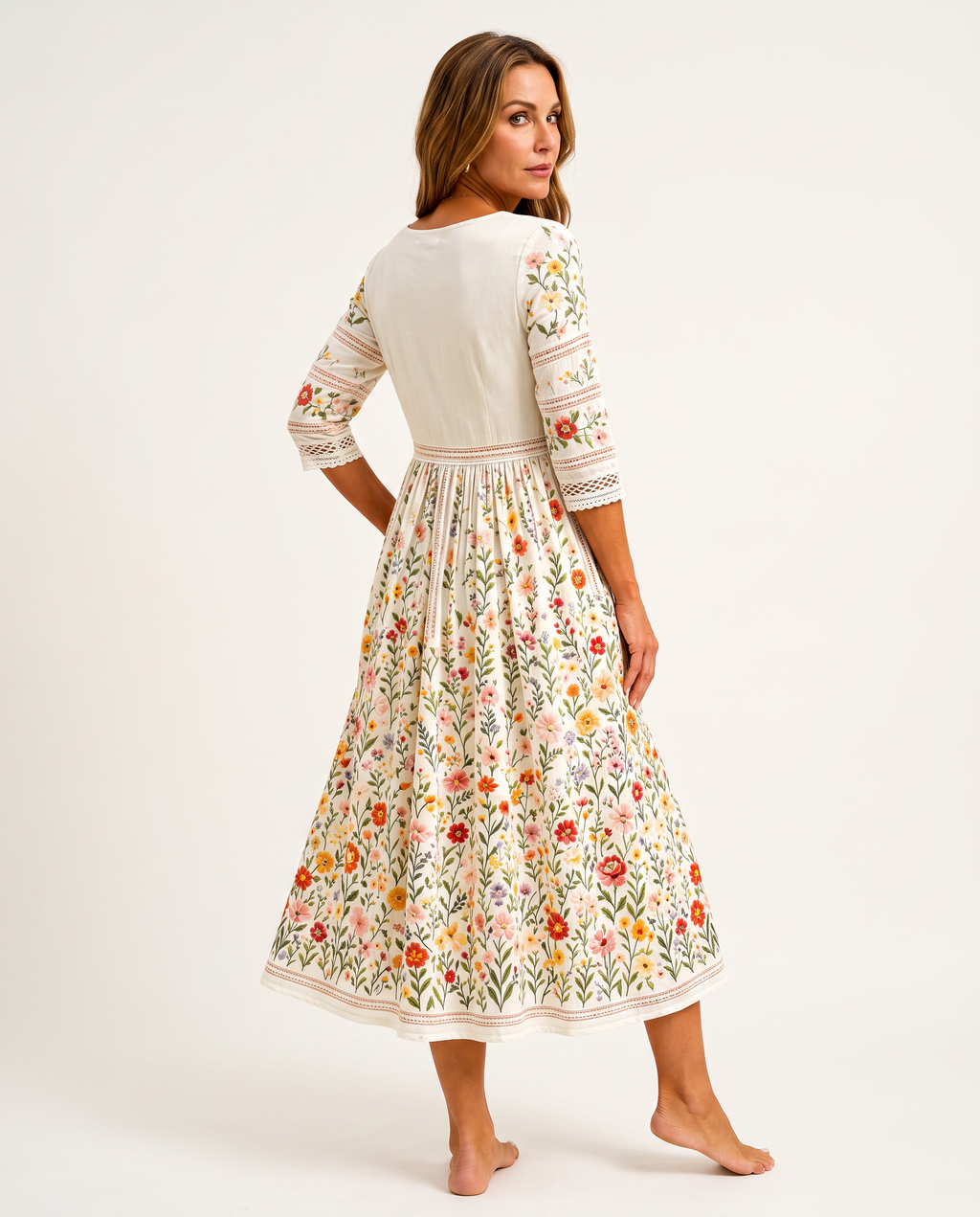 Ingrid | Wildflower Garden Midi Dress