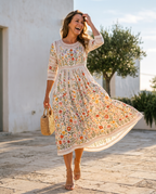 Ingrid | Wildflower Garden Midi Dress