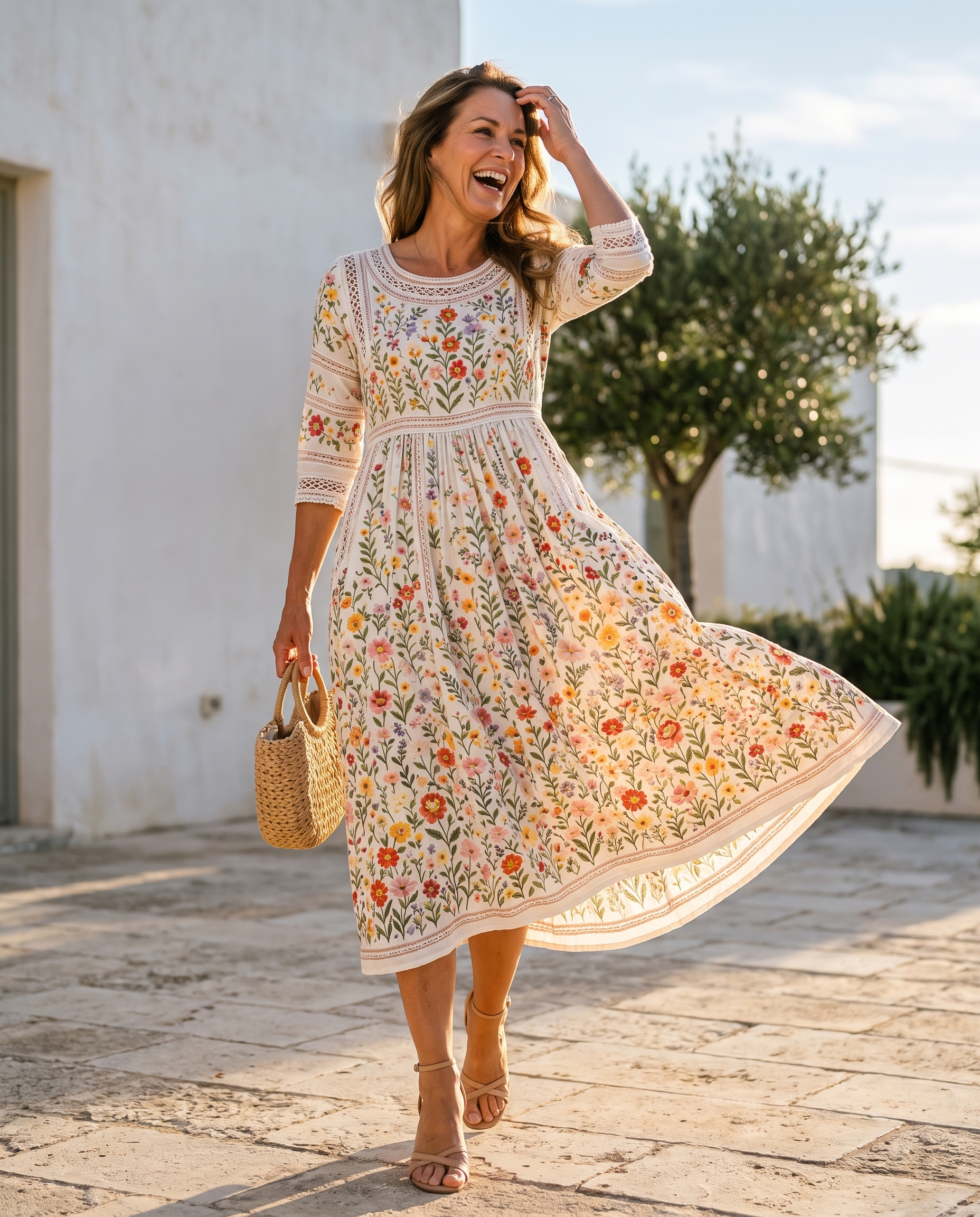 Ingrid | Wildflower Garden Midi Dress