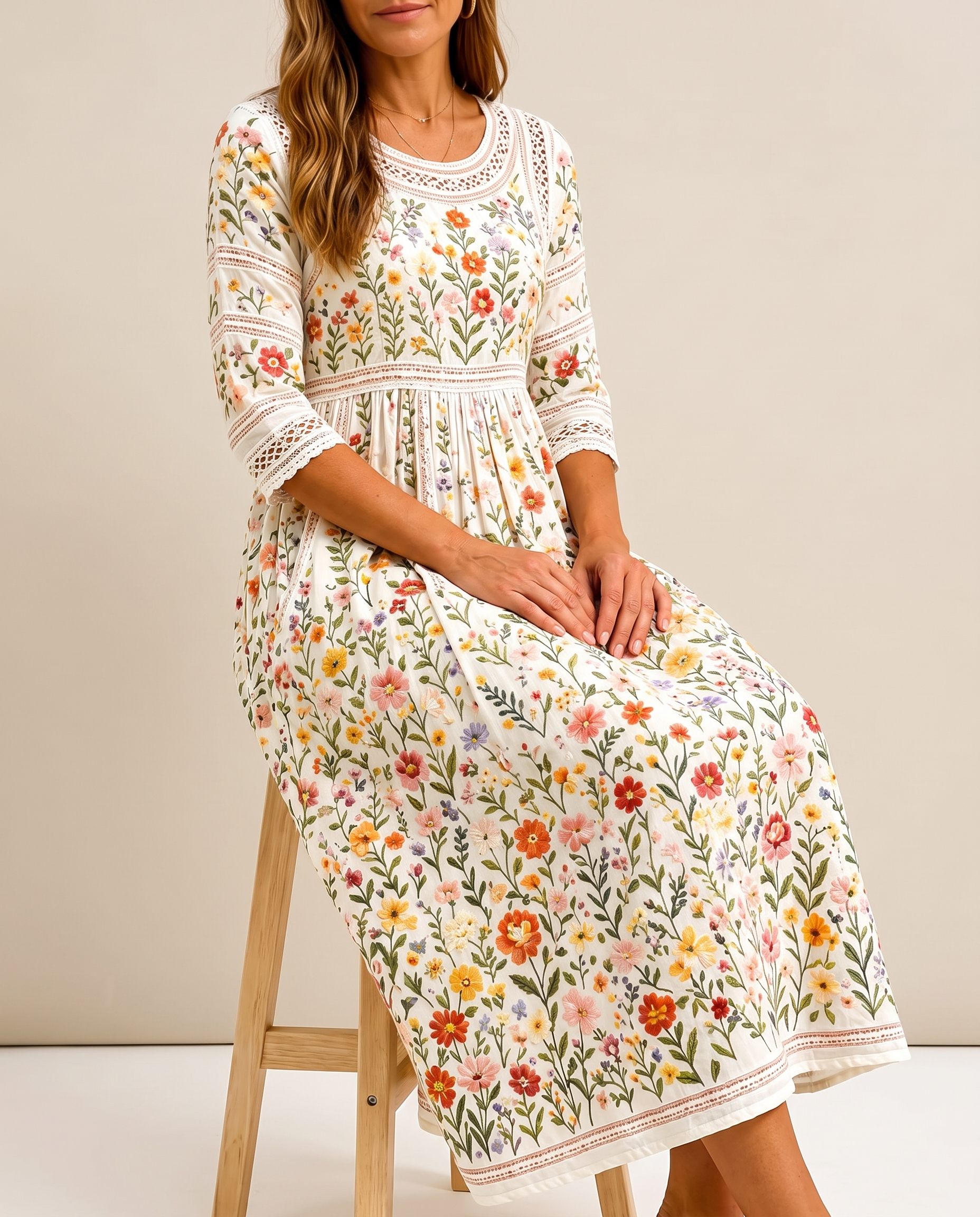 Ingrid | Wildflower Garden Midi Dress
