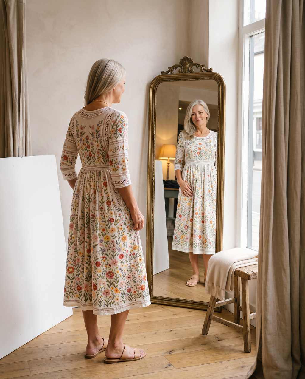 Ingrid | Wildflower Garden Midi Dress